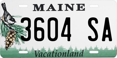 ME license plate 3604SA