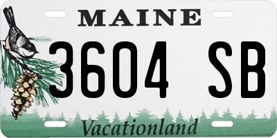 ME license plate 3604SB
