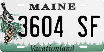 ME license plate 3604SF
