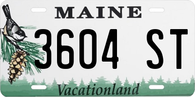 ME license plate 3604ST