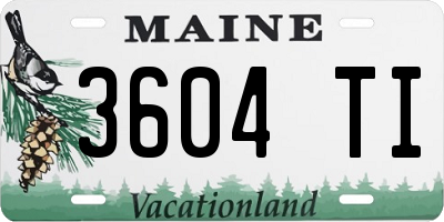 ME license plate 3604TI