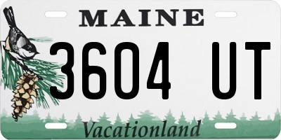 ME license plate 3604UT