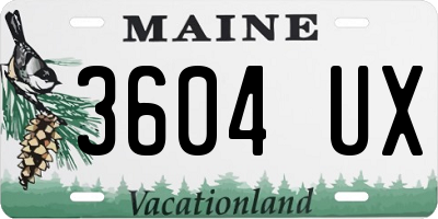 ME license plate 3604UX