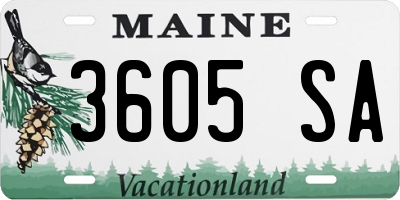 ME license plate 3605SA