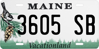 ME license plate 3605SB