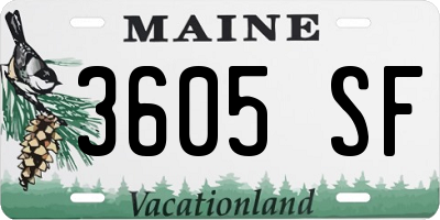 ME license plate 3605SF