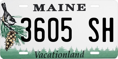 ME license plate 3605SH