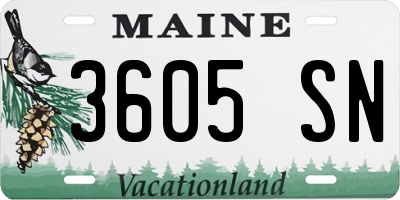 ME license plate 3605SN