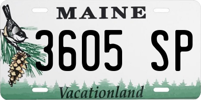 ME license plate 3605SP