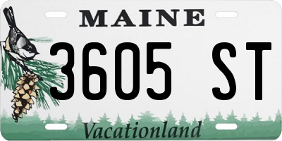 ME license plate 3605ST