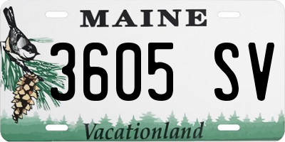 ME license plate 3605SV
