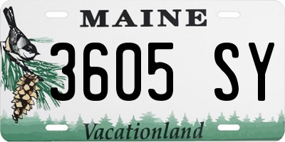 ME license plate 3605SY