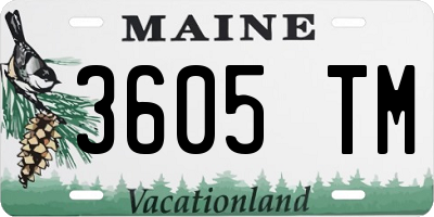 ME license plate 3605TM