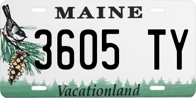 ME license plate 3605TY