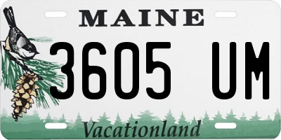 ME license plate 3605UM