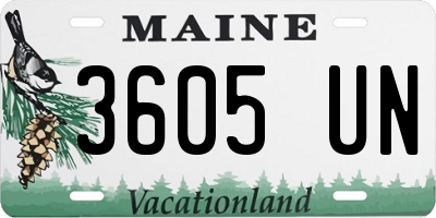 ME license plate 3605UN
