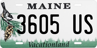 ME license plate 3605US