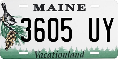 ME license plate 3605UY