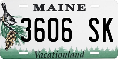 ME license plate 3606SK