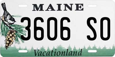 ME license plate 3606SO