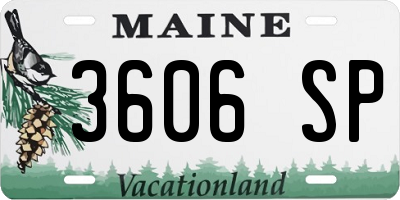 ME license plate 3606SP