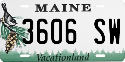 ME license plate 3606SW
