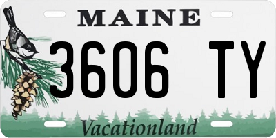 ME license plate 3606TY