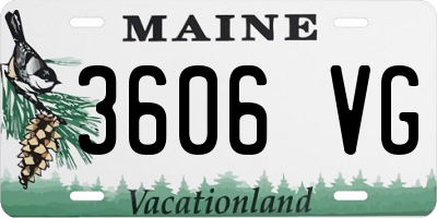 ME license plate 3606VG