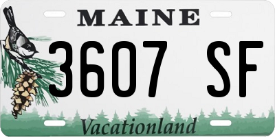 ME license plate 3607SF