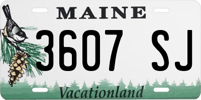 ME license plate 3607SJ