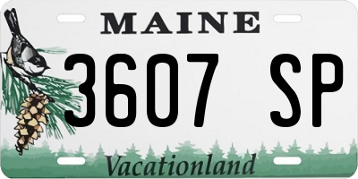 ME license plate 3607SP