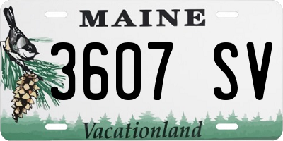 ME license plate 3607SV