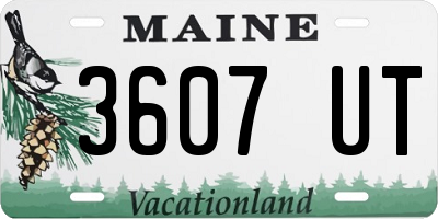 ME license plate 3607UT