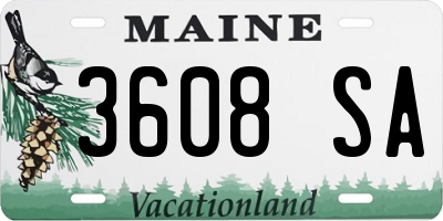 ME license plate 3608SA