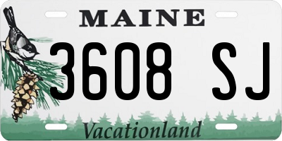 ME license plate 3608SJ