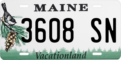 ME license plate 3608SN