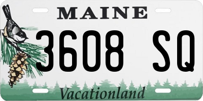 ME license plate 3608SQ