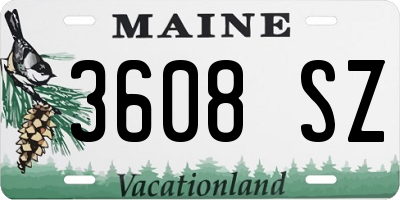 ME license plate 3608SZ
