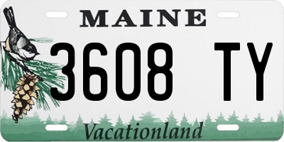 ME license plate 3608TY