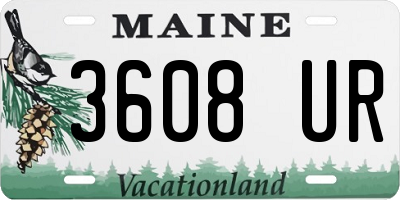 ME license plate 3608UR