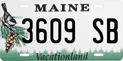 ME license plate 3609SB