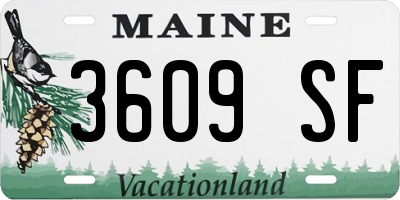 ME license plate 3609SF
