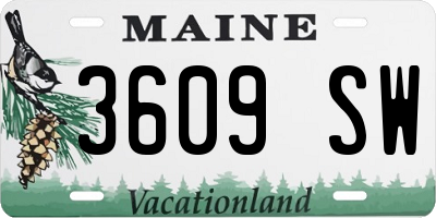ME license plate 3609SW