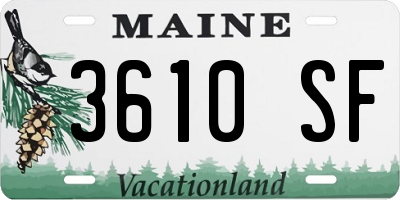 ME license plate 3610SF