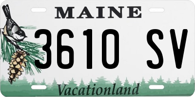ME license plate 3610SV