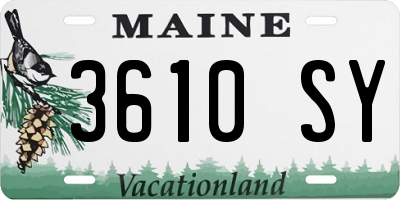 ME license plate 3610SY