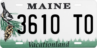 ME license plate 3610TO