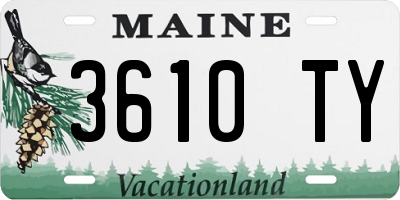 ME license plate 3610TY