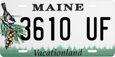 ME license plate 3610UF