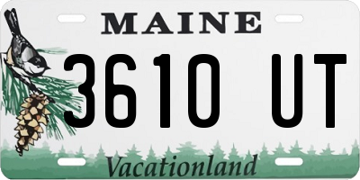 ME license plate 3610UT